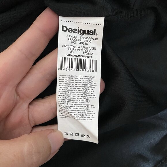 Desigual Creta Dress 38 Boho Embroidered Mixed Print Eclectic Ethnic Patchwork - Picture 14 of 16